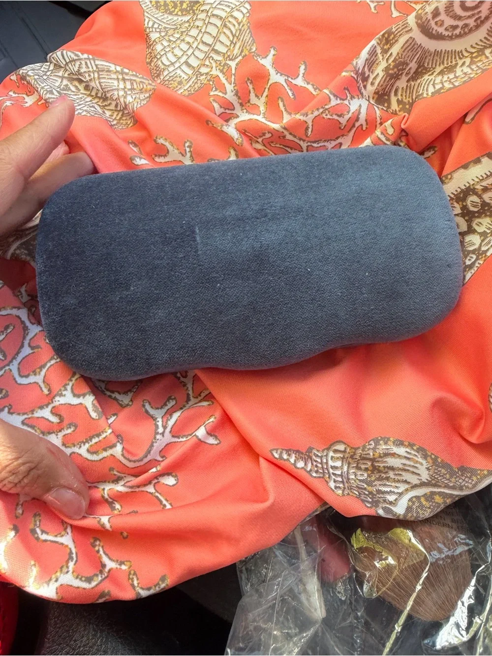 Gucci Velvet Eyewear Case in Burgundy with Blue Trim
